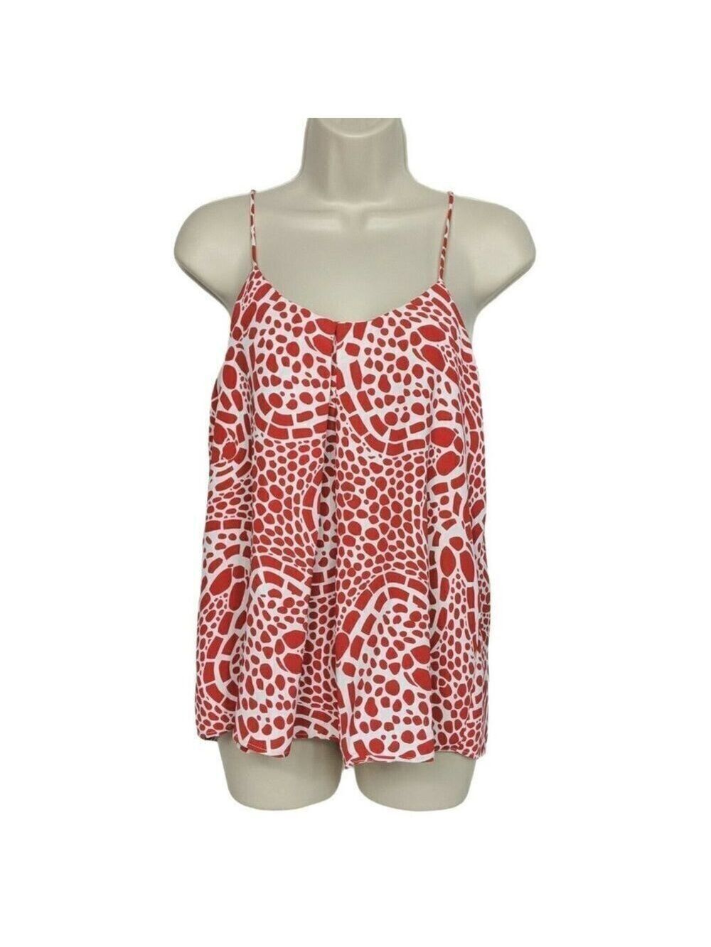 Southern Frock Red White Geometric Tank Top Small
